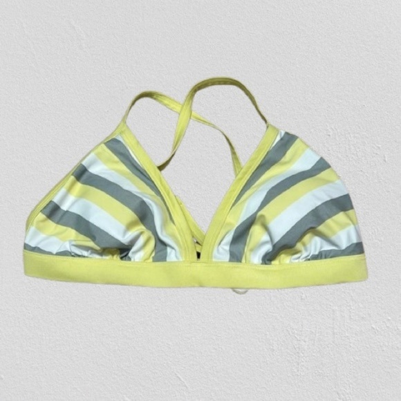 Kona sol bikini top yellow stripe size D/DD - Picture 1 of 3